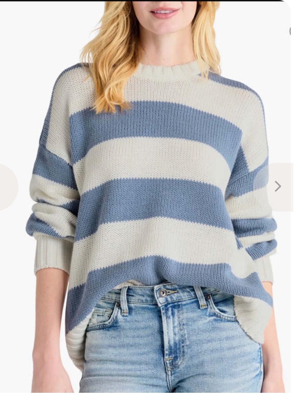 Splendid Lexington Striped Crewneck Sweater Bellflower Size Small